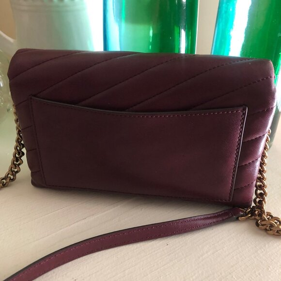 TORY BURCH Quilted Kira Chevron Shoulder Crossbody Bag Bordeaux - Picture 5 of 12